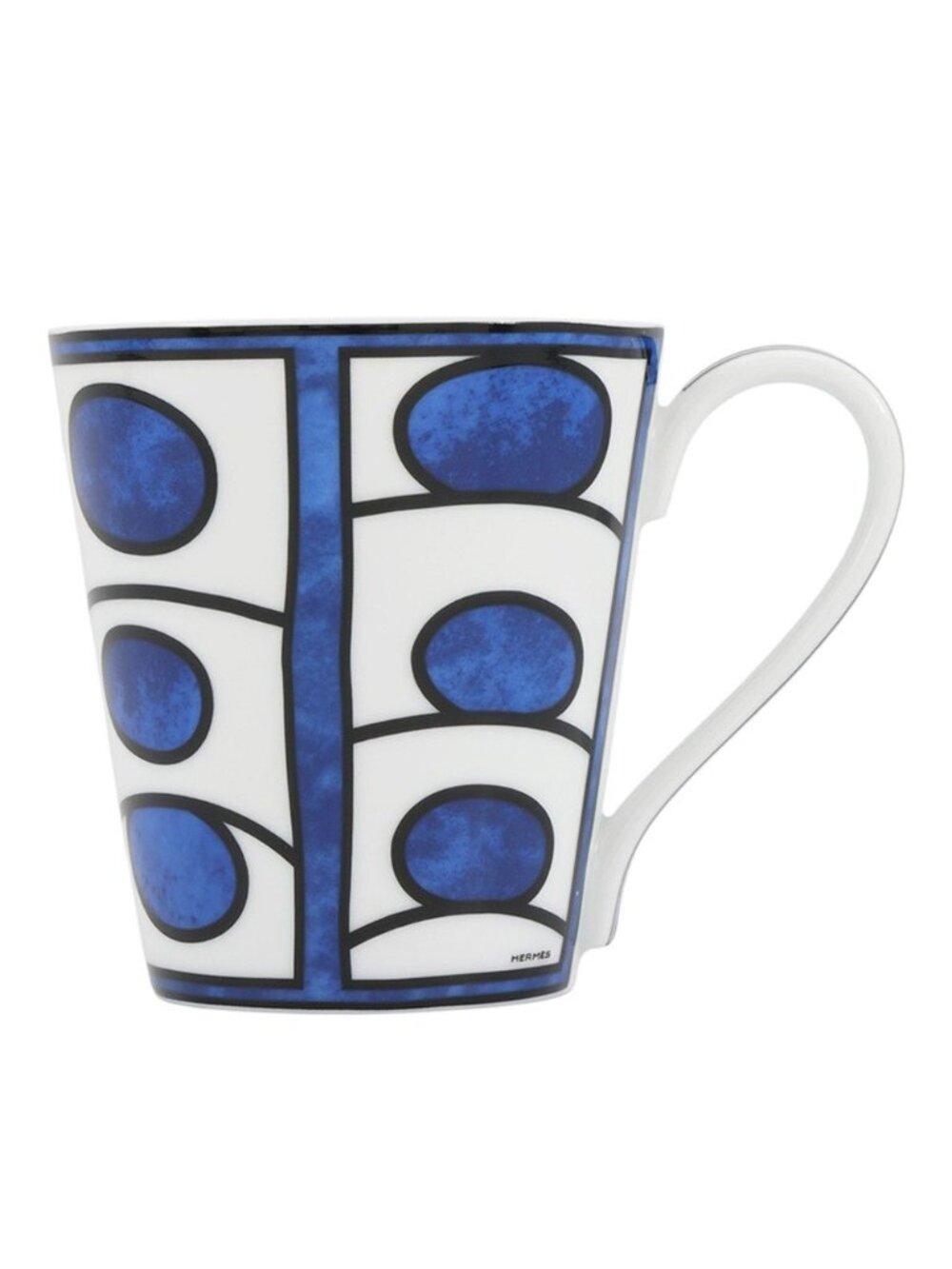 Hermes Mug Tall Blue Daieur No1 Single Ceramic White